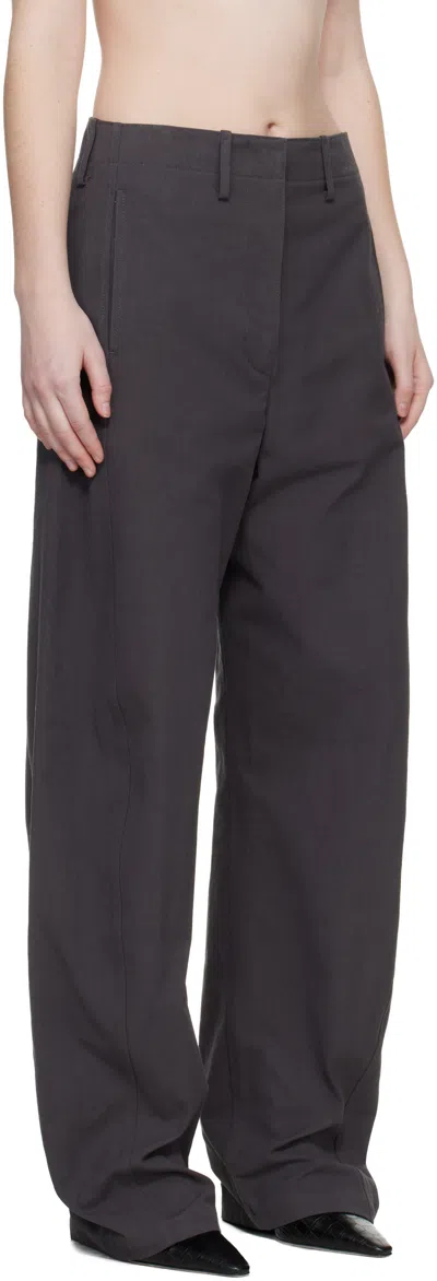 Magda Butrym Gray Wide-leg Cotton Trousers In Gray