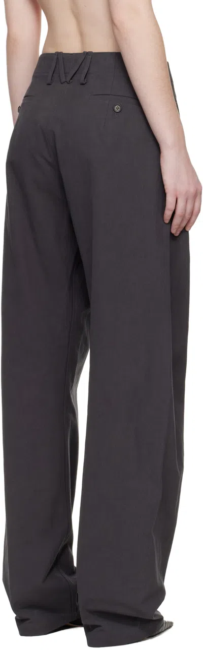 Magda Butrym Gray Wide-leg Cotton Trousers In Gray