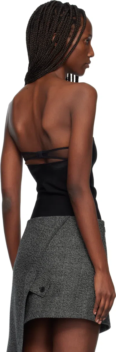 Courrèges Courreges Black Viscose Blend Bodysuit In Gray