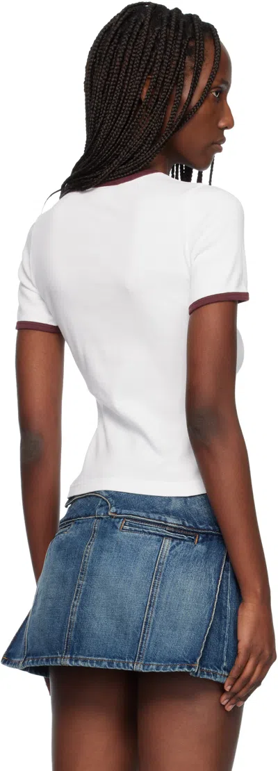Courrèges Courreges Women Cotton T-shirt With Contrasting Profiles In White