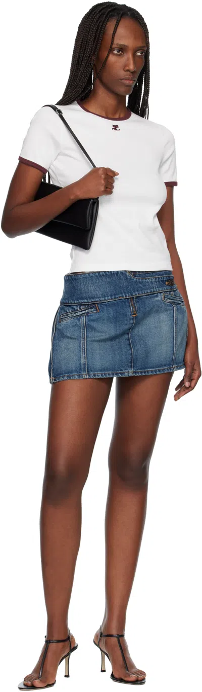 Courrèges Courreges Women Cotton T-shirt With Contrasting Profiles In White