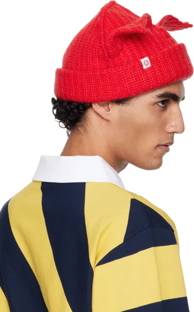 Charles Jeffrey Loverboy Red Mohair Chunky Ears Beanie In Red