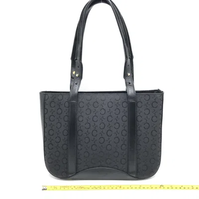 Pre-owned Celine Black C Macadam Canvas Tote Women's Bag ()