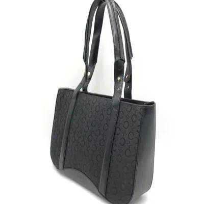 Pre-owned Celine Black C Macadam Canvas Tote Women's Bag ()