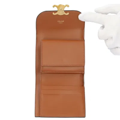 Pre-owned Celine Brown Leather Wallet (tri-fold) ()