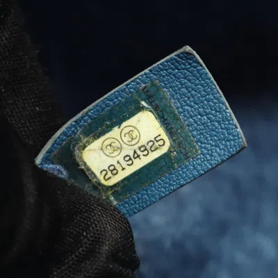 Pre-owned Chanel Blue White Denim Leather Shoulder Bag () In Multi