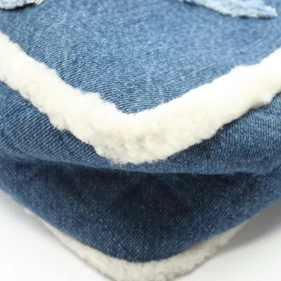 Pre-owned Chanel Blue White Denim Leather Shoulder Bag () In Multi