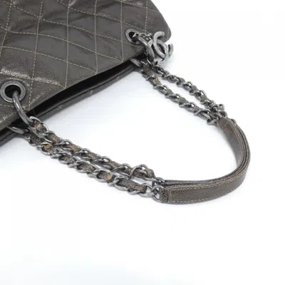 Pre-owned Chanel Brown Grained Calfskin Shoulder Bag ()