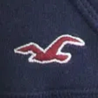 Hollister Faux Fur Trim V-neck Hoodie In Blue