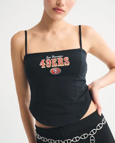Abercrombie & Fitch San Francisco 49ers Bra-free Corset Top In Black