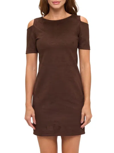 Renee C Women's Cold-shoulder Sheath Minidress In Brown