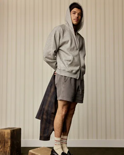 Abercrombie & Fitch Essential Full-zip Hoodie In Gray