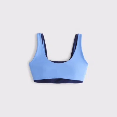 Abercrombie & Fitch Ypb Studioflex Curve Love Double-layered Sports Bra In Blue