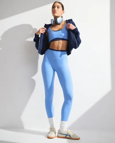 Abercrombie & Fitch Ypb Studioflex Curve Love Double-layered Sports Bra In Blue