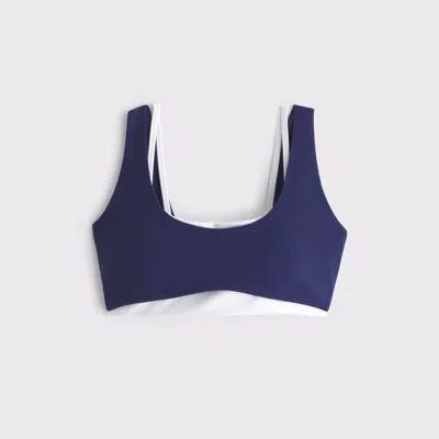 Abercrombie & Fitch Ypb Studioflex Double-layered Sports Bra In Blue