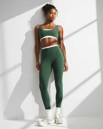 Abercrombie & Fitch Ypb Studioflex Double-layered Sports Bra In Green