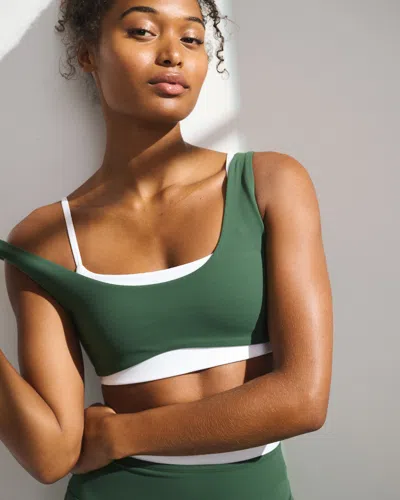 Abercrombie & Fitch Ypb Studioflex Double-layered Sports Bra In Green