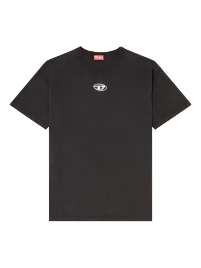 Diesel Mens 900 T-norm-iod Logo-embroidered Cotton-jersey T-shirt In Black
