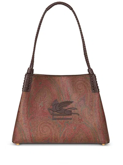 Etro Borsa Tote Paisley Libra Piccola In Brown