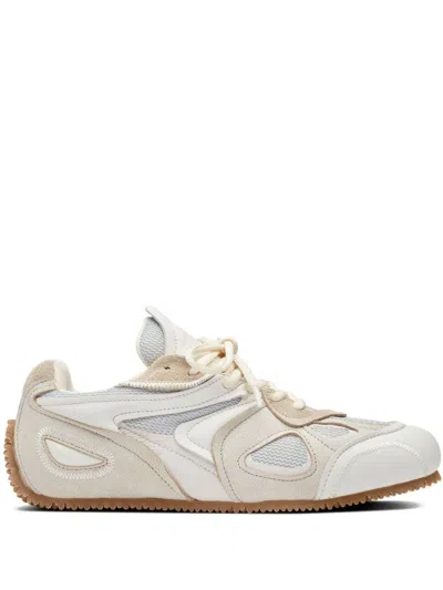 Axel Arigato Slow Runner White And Beige Sneaker With Mesh Inserts And Grooved Sole In Leather And Fabric Woman