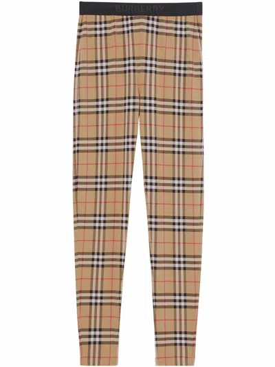 Burberry Vintage Check Leggings In Brown