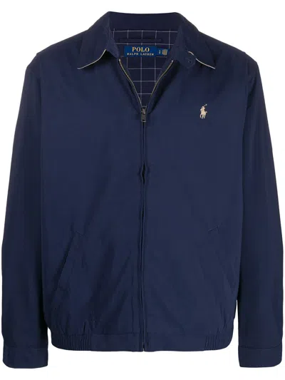 Polo Ralph Lauren Cotton Gabardine Bomber Jacket In Blue