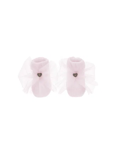 Monnalisa Bow Socks In Pink