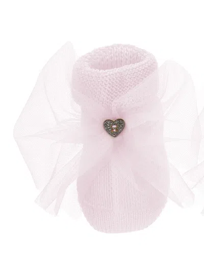 Monnalisa Bow Socks In Pink