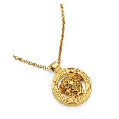 Versace Medusa 95 Greca Engraved Necklace In Gold