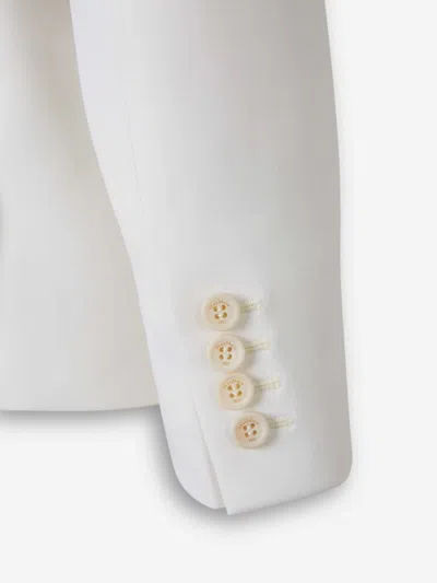 Max Mara Cropped Wool Blazer In White