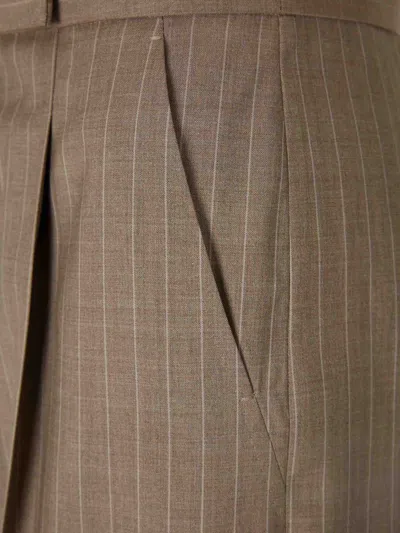 Max Mara Pinstripe Trousers In Brown