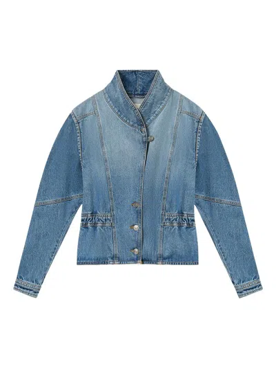 Isabel Marant Dolie Puffed-sleeve Jacket In Blue
