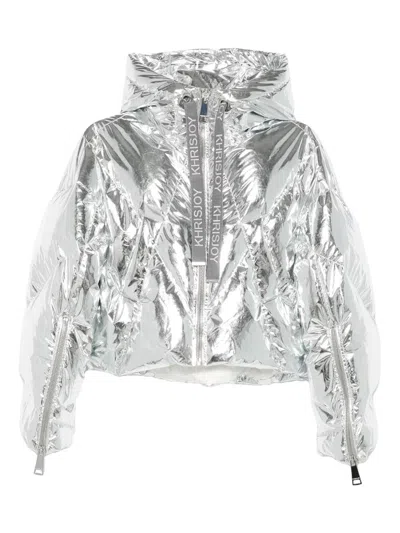 Khrisjoy Crop Iconic Milan In Silver Mirror Clothing In Gray