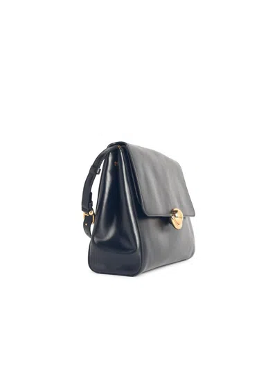 Furla Logo Flap Shoulder Bag In Black