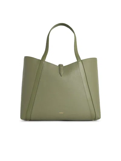 Furla Logo Detail Shoulder Bag In Green