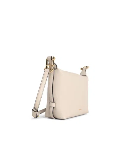Furla Mini 'tonie' Ivory Leather Shoulder Bag In Neutral
