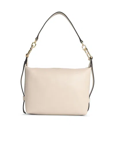 Furla Mini 'tonie' Ivory Leather Shoulder Bag In Neutral