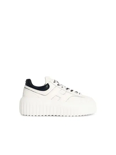 Hogan H-stripes Leather Sneakers In White