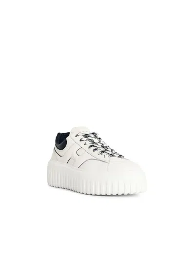 Hogan H-stripes Leather Sneakers In White