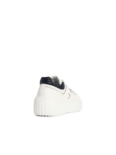 Hogan H-stripes Leather Sneakers In White