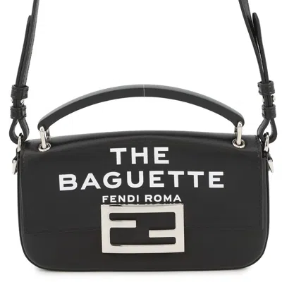 Pre-owned Fendi Baguette Black Leather Shoulder Bag ()