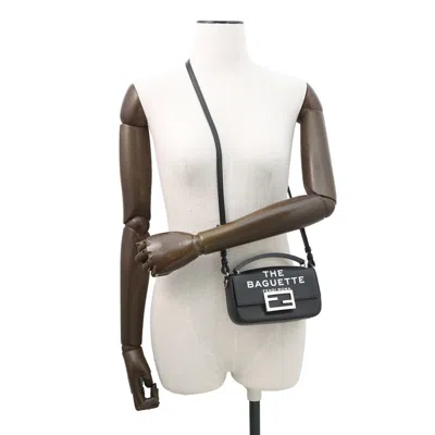 Pre-owned Fendi Baguette Black Leather Shoulder Bag ()