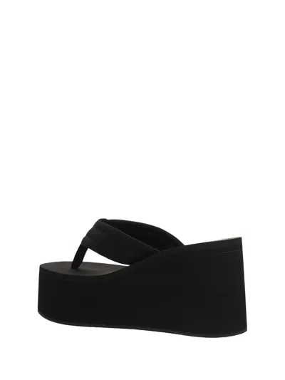 Coperni Women Branded Wedge Sandals In Black