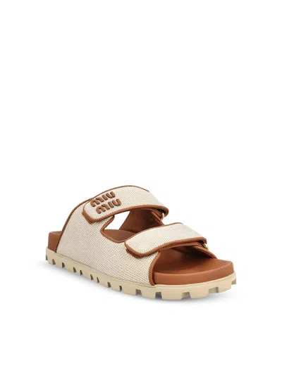 Miu Miu Sandals In Neutral