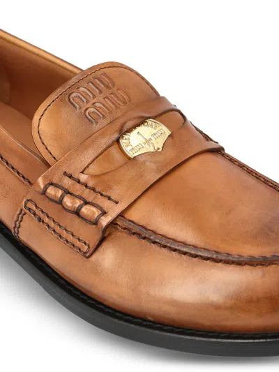 Miu Miu Low Shoes In Brown