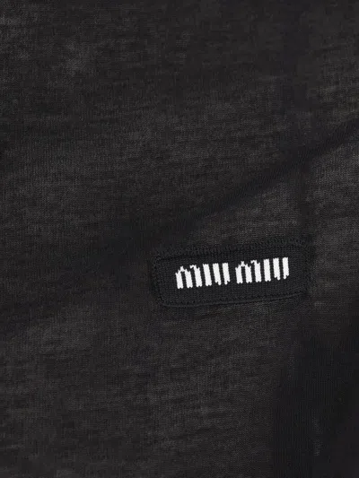 Miu Miu T-shirt And Polo Shirt In Black