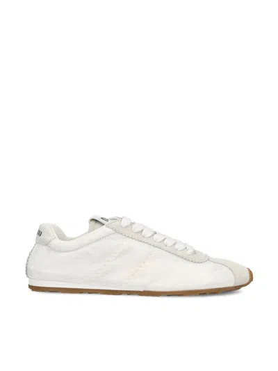 Miu Miu Plume Nappa Leather Low-top Sneakers In Multi