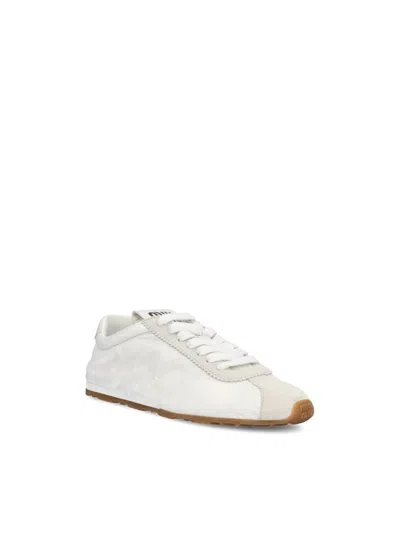 Miu Miu Plume Nappa Leather Low-top Sneakers In Multi