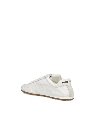 Miu Miu Plume Nappa Leather Low-top Sneakers In Multi