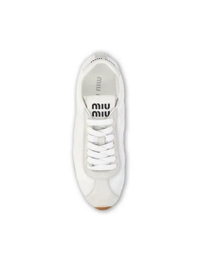 Miu Miu Plume Nappa Leather Low-top Sneakers In Multi